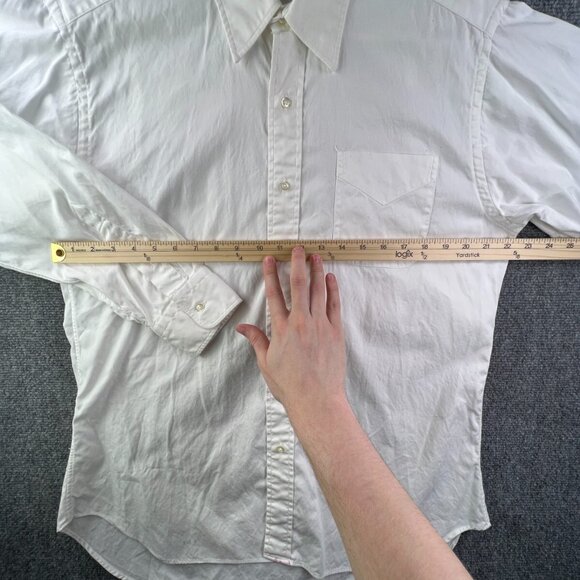 Gitman Bros For Marvin Brown Dallas Men’s White Button Up Shirt Cotton ~large - Picture 5 of 14